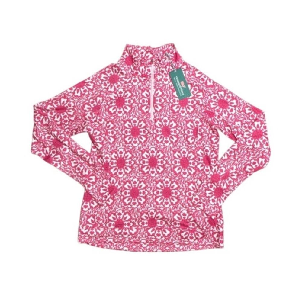Vineyard Vines Womens M Performance 1/4 Zip Pullover Pink NWT Golf